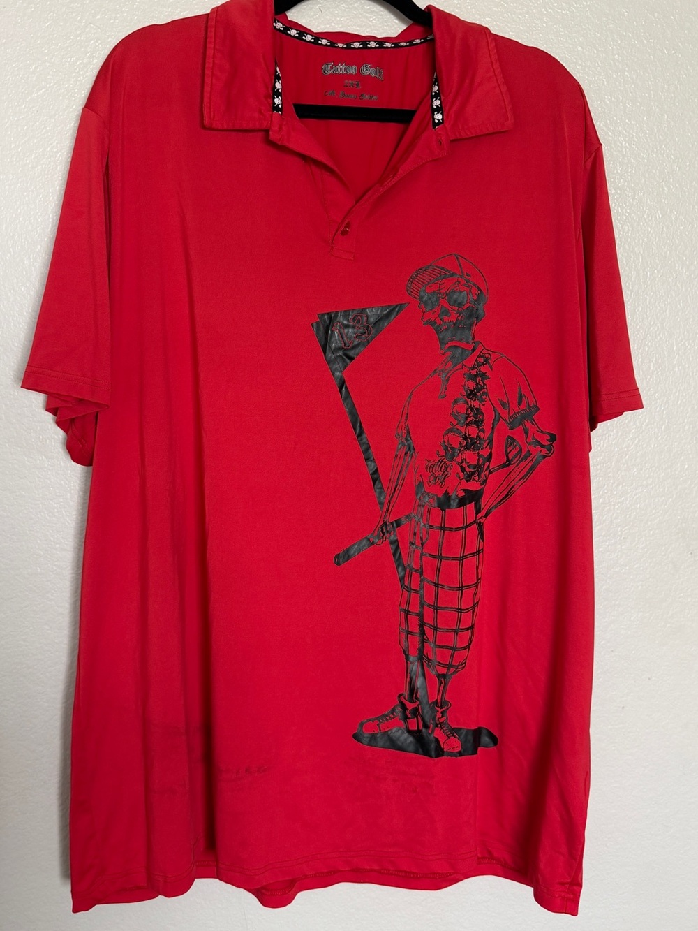 Men’s Red Tattoo Golf Polo